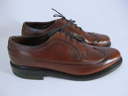 Worthmore  Brown Leather Brogued Wingtip Dress Shoes